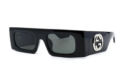 Pre-owned Gucci Gg1646s 001 Black Grey Women's Authentic Sunglasses 49-21-135 In Gray