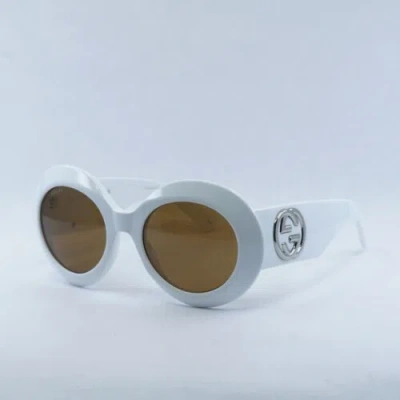 Pre-owned Gucci Gg1647s 003 White/brown 54-21-140 Sunglasses