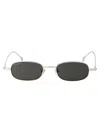 Gucci Oval-frame Sunglasses In 008 Silver Silver Grey