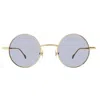 Gucci Eyewear Round Frame Sunglasses In 006 Gold Gold Violet