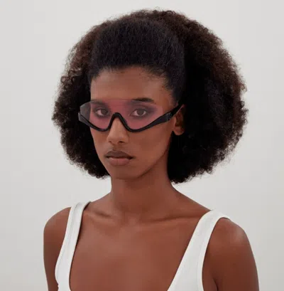Pre-owned Gucci Gg1650s 002 Black Pink Unisex Shield Mask Sunglasses Gg 1650s