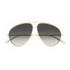 Gucci Gg1654s Linea Fashion 012 Gold Grey Sunglasses In Black