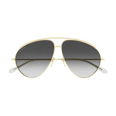 Gucci Gg1654s012 Gold Gold Grey In Gray