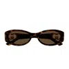 Gucci Gg1660s Linea Gg Logo 002 Havana Brown Sunglasses In Black