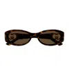 Gucci Gg1660s Linea Gg Logo 002 Havana Brown Sunglasses In Black