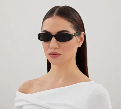 Pre-owned Gucci Gg1661s 001 Black Grey Rectangle Unisex Sunglasses In Gray