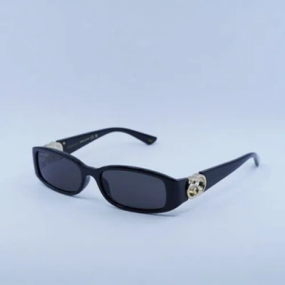 Pre-owned Gucci Gg1661s 001 Shiny Black/grey 54-16-135 Sunglasses In Gray