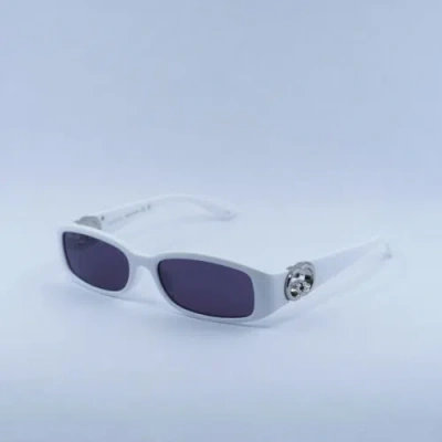 Pre-owned Gucci Gg1661s 003 White/grey 54-16-135 Sunglasses Authentic In Gray