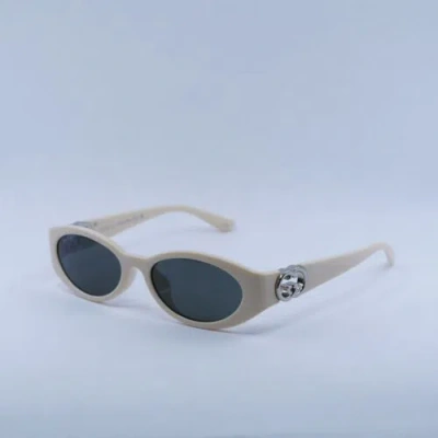 Pre-owned Gucci Gg1662sa 004 Ivory/grey 56-18-140 Sunglasses In Gray