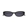 Gucci Gg1680s Linea Gg Logo 001 Black Grey Sunglasses In Black