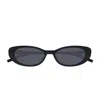 Gucci Gg1680s Linea Gg Logo 001 Black Grey Sunglasses In Black
