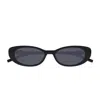 Gucci Gg1680s Linea Gg Logo 001 Black Grey Sunglasses In Black