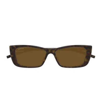 Gucci Gg1681s Linea Gg Logo 004 Havana Brown Sunglasses