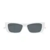 Gucci Gg1681s Linea Gg Logo 006 White Grey Sunglasses In Bianco