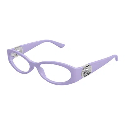 Gucci Gg1693o-003 Violet-violet-transparent In Gray