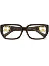 Gucci Geometrically Framed Flat Mirror In 褐色