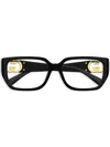 Gucci Geometrically Framed Flat Mirror In Schwarz