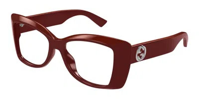 Gucci Gg1697o Women's Glasses, Burgundy, Size 50