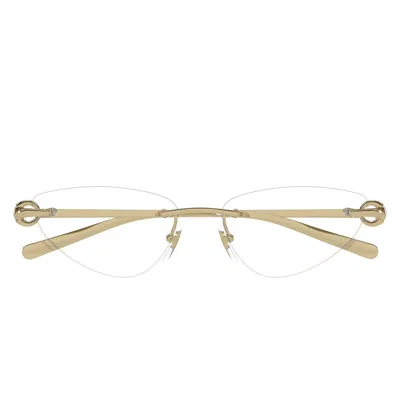 Gucci Gg1702 O 002 Gold/transparent Women's Eyeglasses In Gray