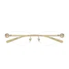 Gucci Gg1702o Linea Horsebit 002 Gold Trasparent Glasses In Gold