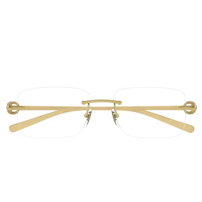Gucci Gg1703 O 003 Gold/transparent Men's Prescription Glasses