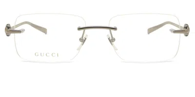 Gucci Gg1703o Men's Glasses, Gunmetal, Size 55 In Gray