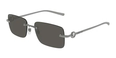 Gucci Gg1703s 001 Men's Sunglasses Gunmetal Size 55 In Green
