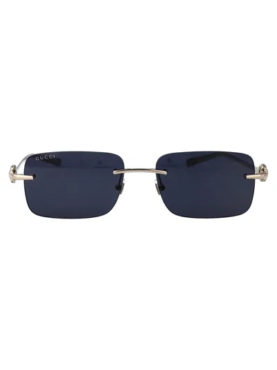 Gucci Gg1703s Sunglasses In Silver-silver-blue