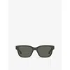 Gucci Womens Grey Gg1716s Rectangle-frame Injected Sunglasses