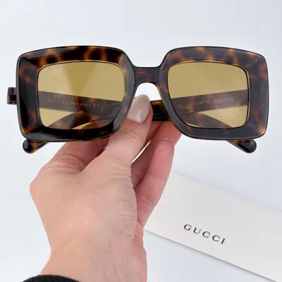 Pre-owned Gucci Gg1718s 002 Havana Brown Women Square Sunglasses Gg 1718s