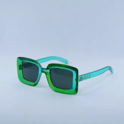 Pre-owned Gucci Gg1718s 003 Transparent Green With Lime Yellow/green 51-23-145 Sunglass...