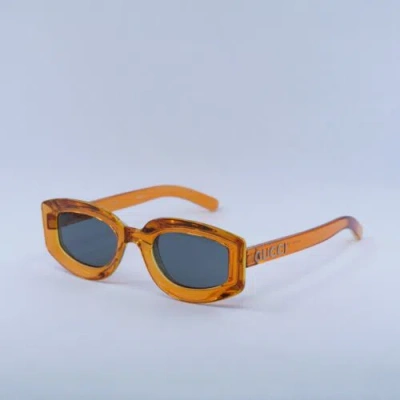 Pre-owned Gucci Gg1719s 005 Transparent Vivid Orange/smoke 51-23-145 Sunglasses Aut... In Gray