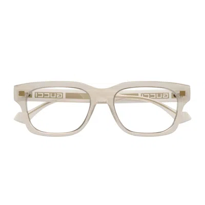 Gucci Gg1731o Linea Lettering 004 Sage Green Trasparent Glasses In Trasparente