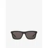 Gucci Womens Black Gg1735s Square-frame Acetate Sunglasses