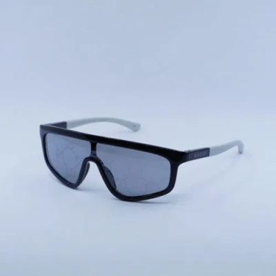 Pre-owned Gucci Gg1736s 003 Black/grey/smoke With Gg Pattern Silver Mirror 99-1-145...