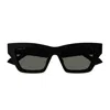 Gucci Gg1753s Linea Emblem 001 Black Grey Sunglasses In Black