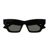 Gucci Gg1753s Linea Emblem 001 Black Grey Sunglasses In Black