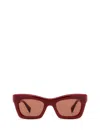 Gucci Rectangle-frame Sunglasses In Burgundy