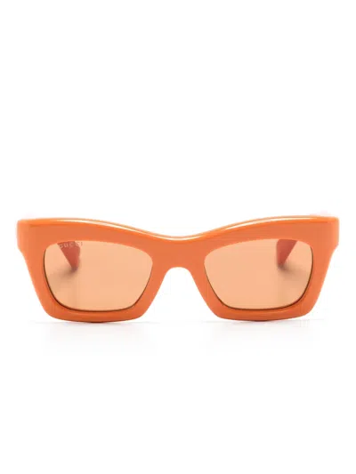Gucci Gg1773s Butterfly-frame Sunglasses In Orange