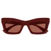 Gucci Logo Acetate Cat-eye Sunglasses In 003 Burgundy Burgundy Bro