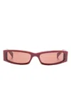 Gucci Acetate Sunglasses Frame Rectangular Lenses Tinted In Red