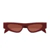 Gucci Cat-eye Rectangle Sunglasses In Rosso