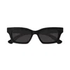 Gucci Logo Rectangular Cat-eye Sunglasses In Black