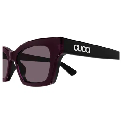 Gucci Gg1790s003 Black Black Violet In Burgundy