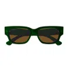 Gucci Rectangle-frame Sunglasses In Green