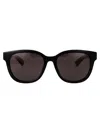 Gucci Black-black-grey Recycled Acetate Sunglasses In Multi