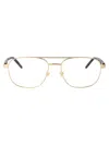 Gucci Demo Rectangular Men's Eyeglasses Gg0006oan 001 55 In Gold-brown-transparent
