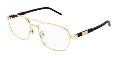 Gucci Gg1800o Men's Glasses, Gold, Size 56