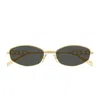 Gucci Gg1802s Linea Name Of Brand 001 Gold Grey Sunglasses In Gold