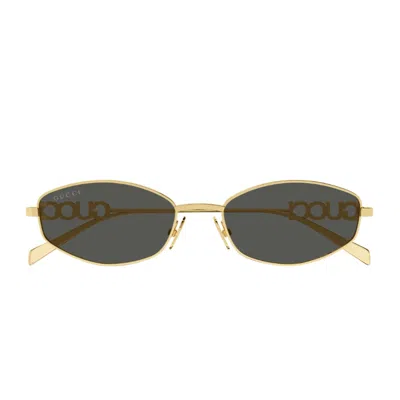 Gucci Gg1802s Linea Name Of Brand 001 Gold Grey Sunglasses